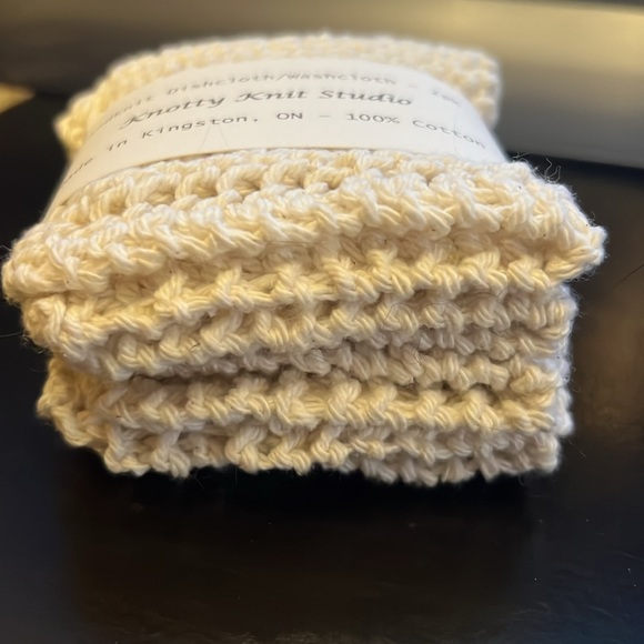 Hand-knit Dishcloth/Washcloth 100% Cotton (2 pk) - Picture 2 of 4